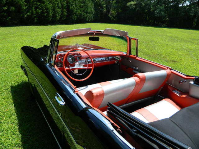 1957 Chevrolet Bel Air Convertibe Frame Off Resto Black Red