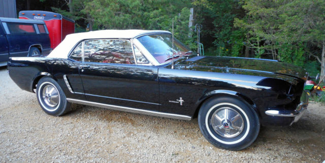 1965 Ford Mustang Convertible A Black Exterior Red