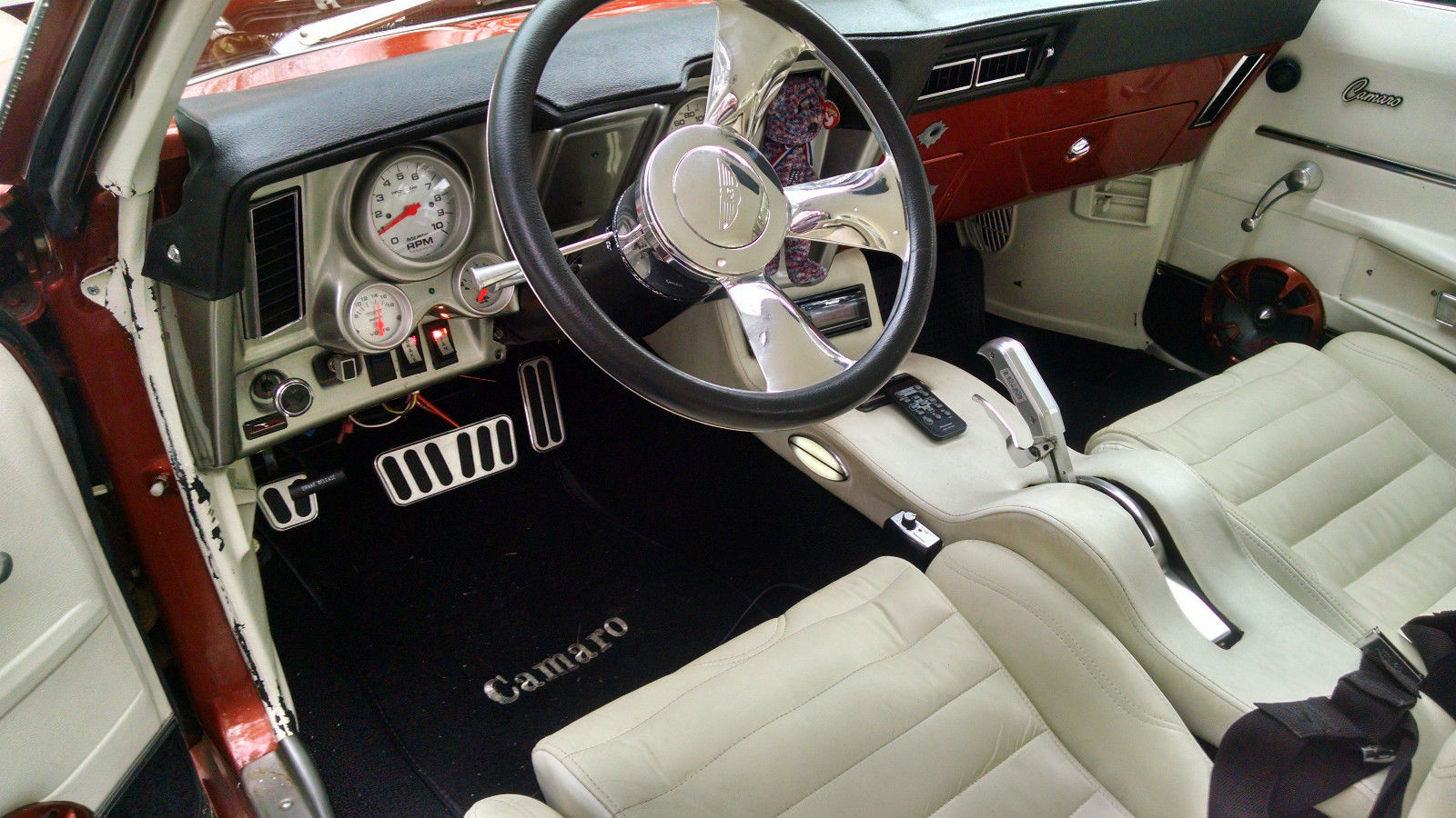 1969 Camaro Rs Custom Tangerine Pearl White Leather Interior