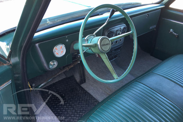 patina green car interior