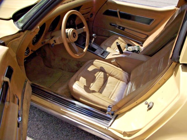 1977 Corvette T Top Tan Coupe With Buckskin Leather Interior