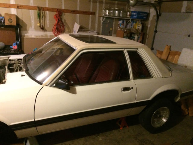1979 Ford Mustang Gt Project Drag Car White W Red Interior