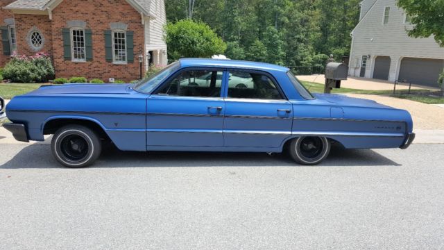 Blue Black 1964 4 Door Hard Top Sedan Impala Fully Restored