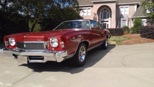 Maroon 1973 Chevrolet Monte Carlo Coupe with Black interior