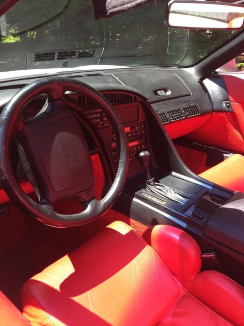 White 1993 Chevrolet Corvette Coupe with Red interior