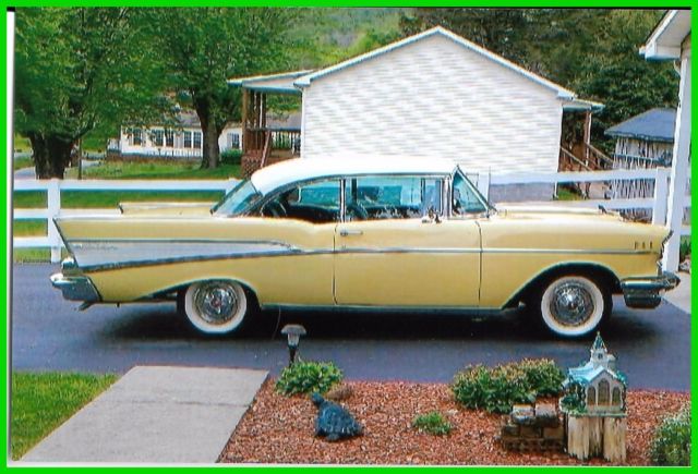Gold 1957 Chevrolet Bel Air/150/210 Coupe with Other Color interior