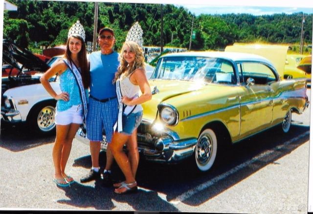 Gold 1957 Chevrolet Bel Air/150/210 Coupe with Other Color interior