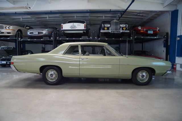 Green 1968 Ford Custom 500 2 dr Sedan Coupe with Green interior