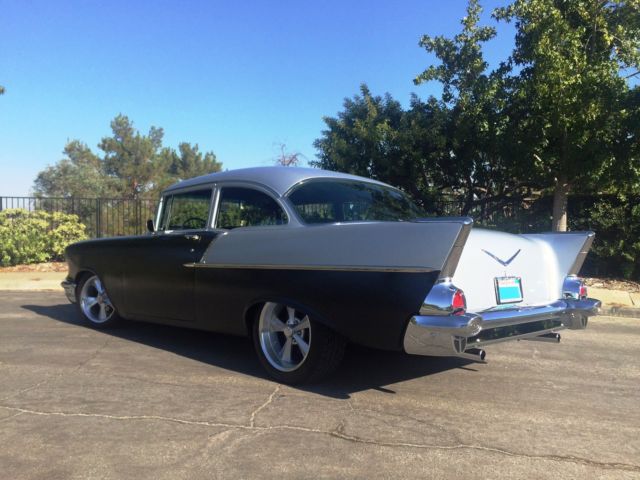 Black/Silver 1957 Chevrolet Bel Air/150/210 Sedan with Black interior