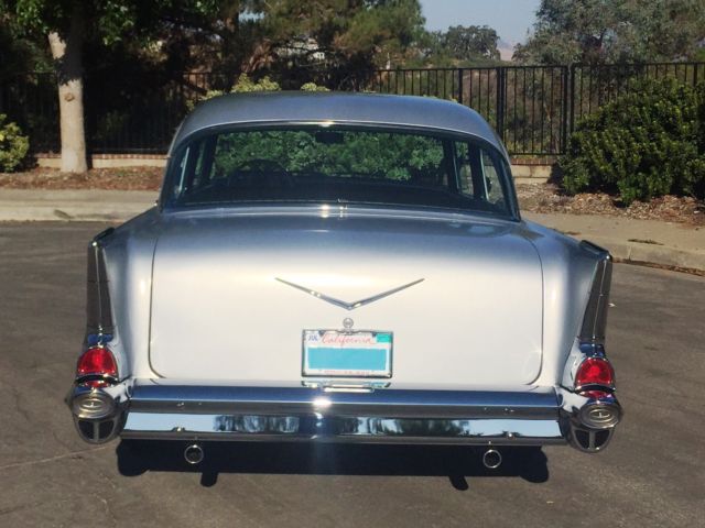 Black/Silver 1957 Chevrolet Bel Air/150/210 Sedan with Black interior