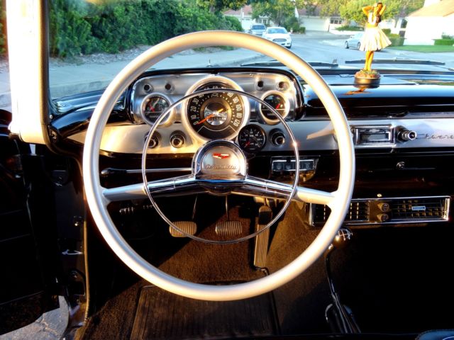 Black/Silver 1957 Chevrolet Bel Air/150/210 Sedan with Black interior