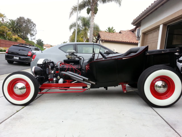 Matt Black 1923 Ford Model T Bucket with Black interior