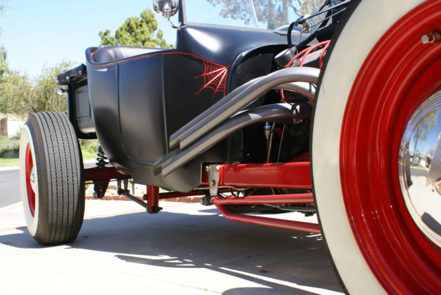 Matt Black 1923 Ford Model T Bucket with Black interior