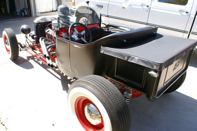 Matt Black 1923 Ford Model T Bucket with Black interior