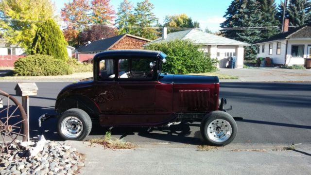 Red 1931 Ford Model A Coupe with Burgundy interior