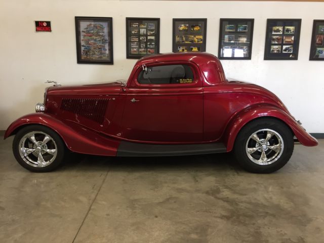 Maroon/Burgundy 1934 Ford Other 3 window coupe with Tan with burgundy trim interior