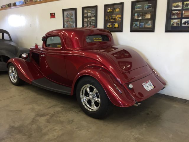 Maroon/Burgundy 1934 Ford Other 3 window coupe with Tan with burgundy trim interior