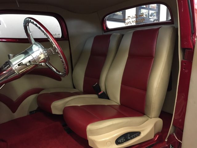 Maroon/Burgundy 1934 Ford Other 3 window coupe with Tan with burgundy trim interior