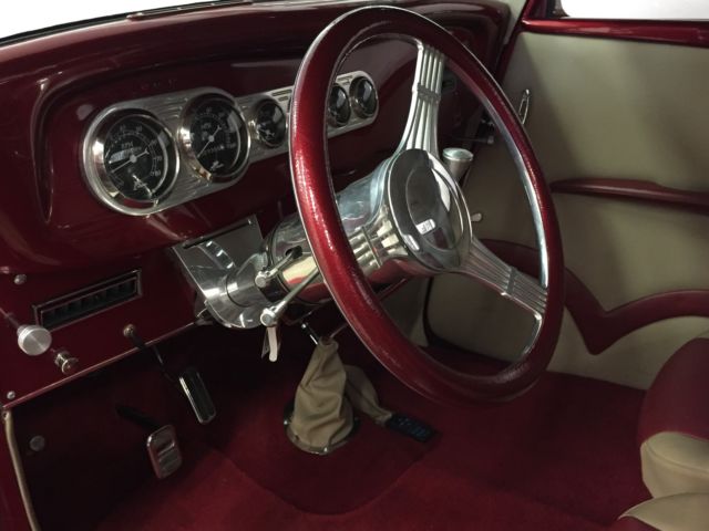Maroon/Burgundy 1934 Ford Other 3 window coupe with Tan with burgundy trim interior
