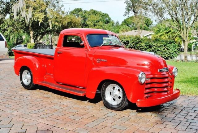 Red 1951 Chevrolet 3100 Pickup Truck with Black interior