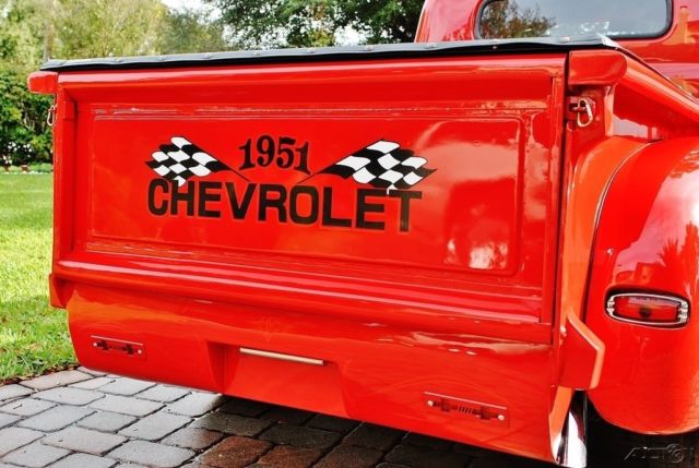 Red 1951 Chevrolet 3100 Pickup Truck with Black interior