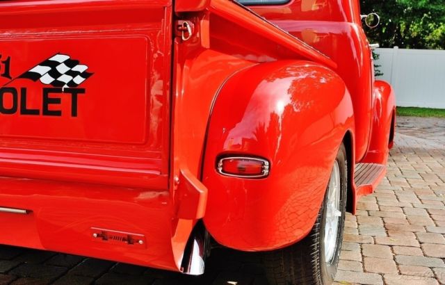 Red 1951 Chevrolet 3100 Pickup Truck with Black interior