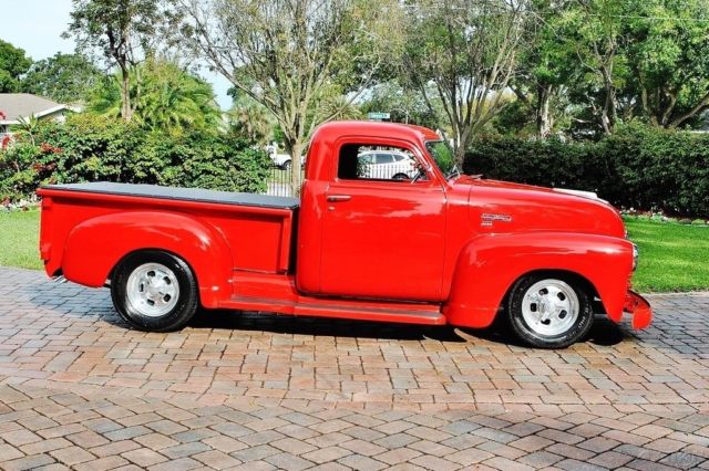 Red 1951 Chevrolet 3100 Pickup Truck with Black interior