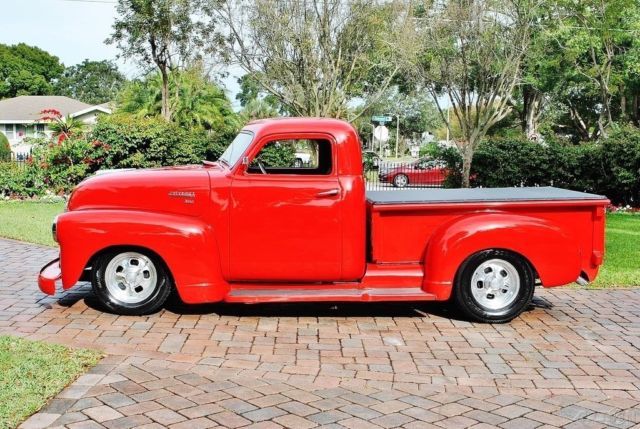 Red 1951 Chevrolet 3100 Pickup Truck with Black interior