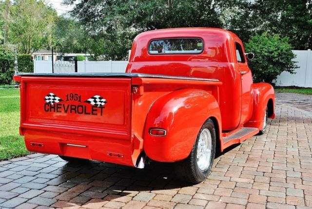Red 1951 Chevrolet 3100 Pickup Truck with Black interior