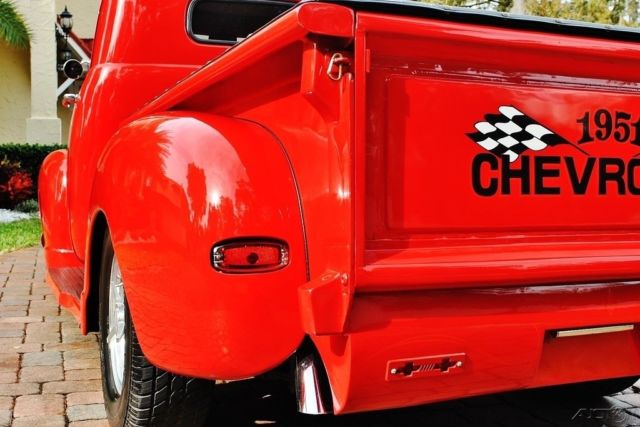 Red 1951 Chevrolet 3100 Pickup Truck with Black interior