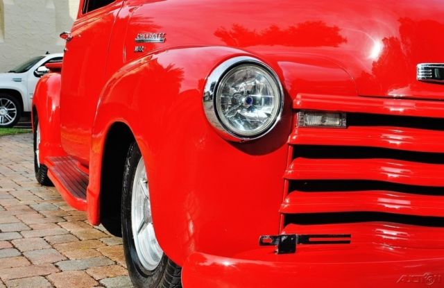 Red 1951 Chevrolet 3100 Pickup Truck with Black interior