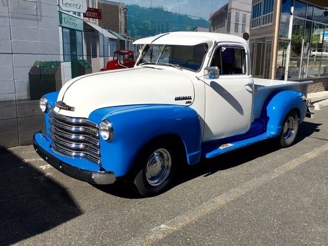 Blue 1951 Chevrolet 3100 Pickup Truck with Gray interior
