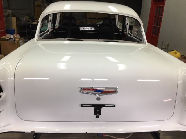 Orange 1955 Chevrolet Bel Air/150/210 2 Door Sedan with none interior