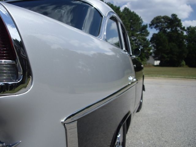 black/gray 1955 Chevrolet Bel Air/150/210 Sedan with Black interior