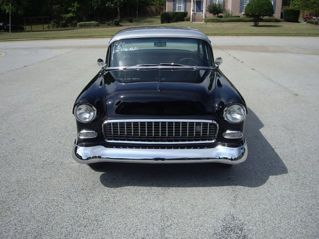 black/gray 1955 Chevrolet Bel Air/150/210 Sedan with Black interior