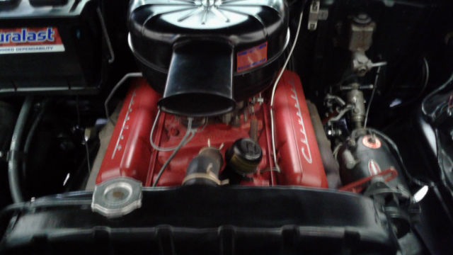 Black 1956 Chevrolet Bel Air/150/210 Coupe with Black White interior