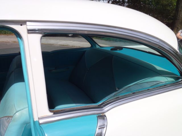 Blue 1956 Chevrolet Bel Air/150/210 Coupe with Green interior