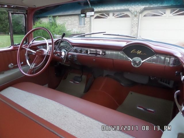 Gold 1956 Chevrolet Bel Air/150/210 Coupe with Tan interior