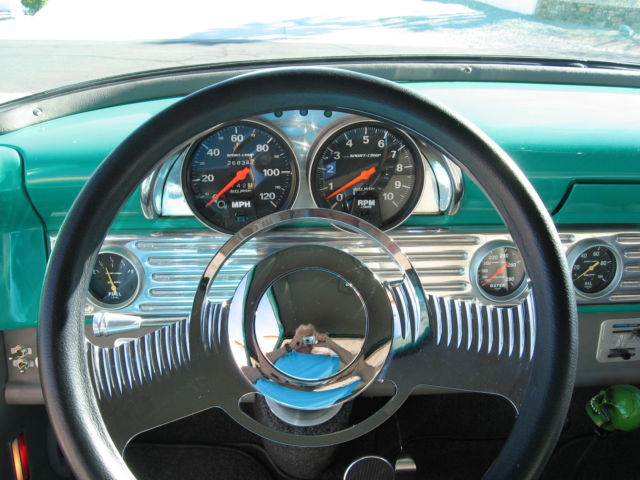 Seafoam Green 1956 Ford F-100 Standard Cab Pickup with Gray interior