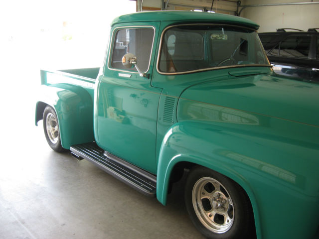 Seafoam Green 1956 Ford F-100 Standard Cab Pickup with Gray interior