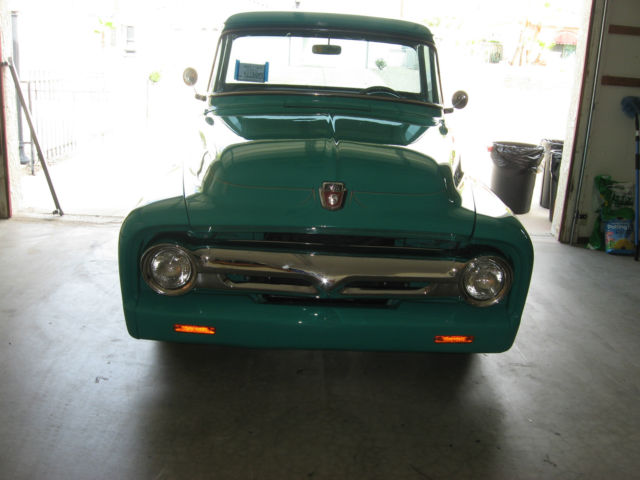 Seafoam Green 1956 Ford F-100 Standard Cab Pickup with Gray interior