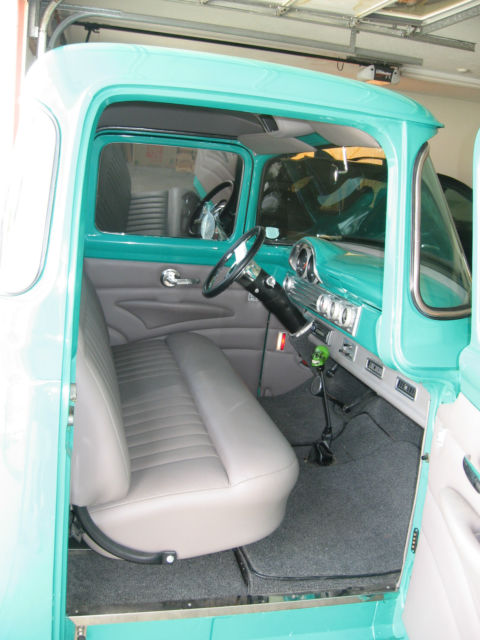 Seafoam Green 1956 Ford F-100 Standard Cab Pickup with Gray interior