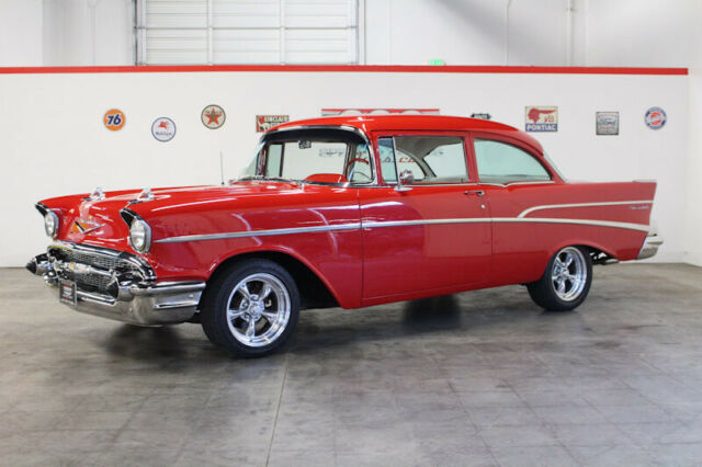 Red 1957 Chevrolet Bel Air/150/210 Sedan with Red interior