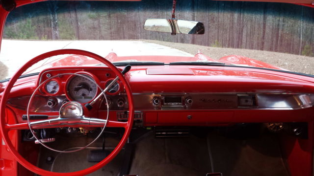 Red 1957 Chevrolet Bel Air/150/210 Coupe with Red interior