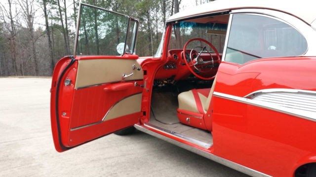 Red 1957 Chevrolet Bel Air/150/210 Coupe with Red interior