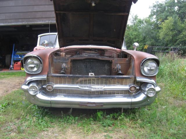 Siera Gold and Ivory 1957 Chevrolet Bel Air/150/210 Sedan with Black and Siera Gold interior