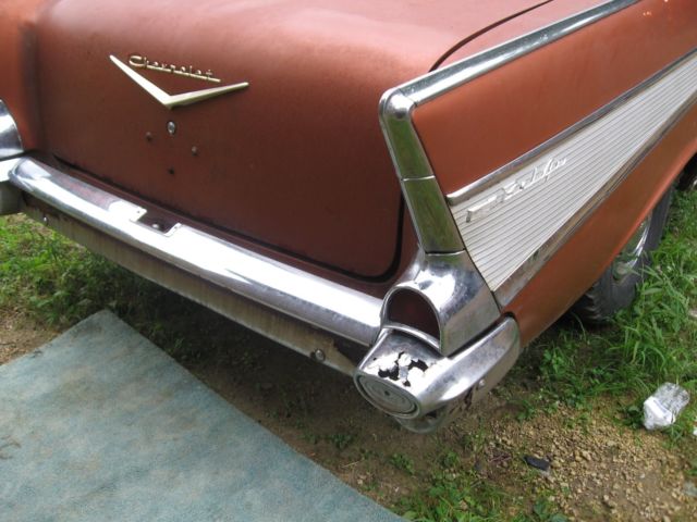 Siera Gold and Ivory 1957 Chevrolet Bel Air/150/210 Sedan with Black and Siera Gold interior
