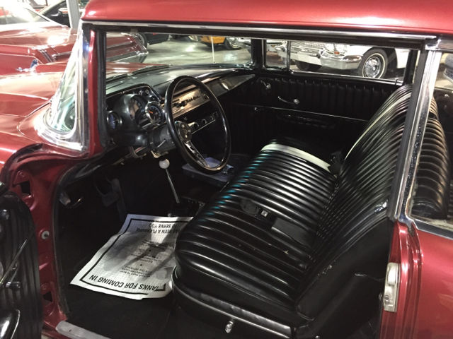 Burgundy 1957 Chevrolet Bel Air/150/210 Coupe with Black interior