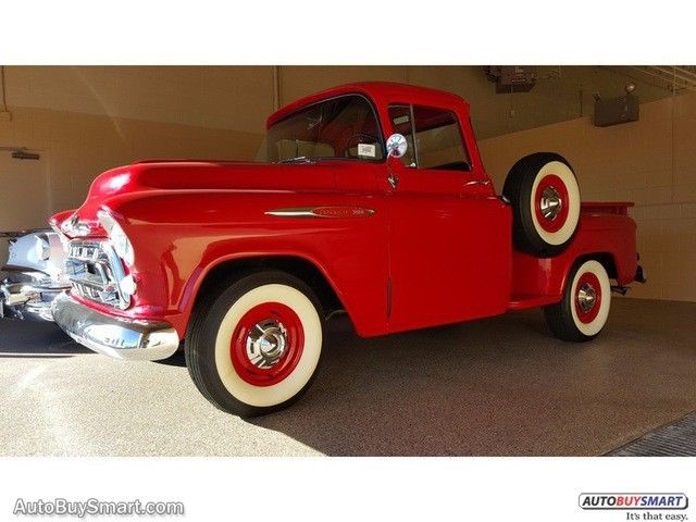 Red 1957 Chevrolet 3100 with Black interior