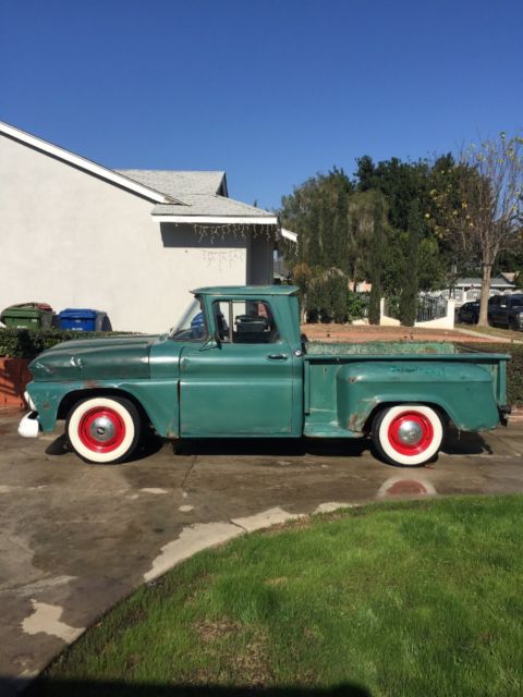 Green 1961 Chevrolet C-10 with Green interior